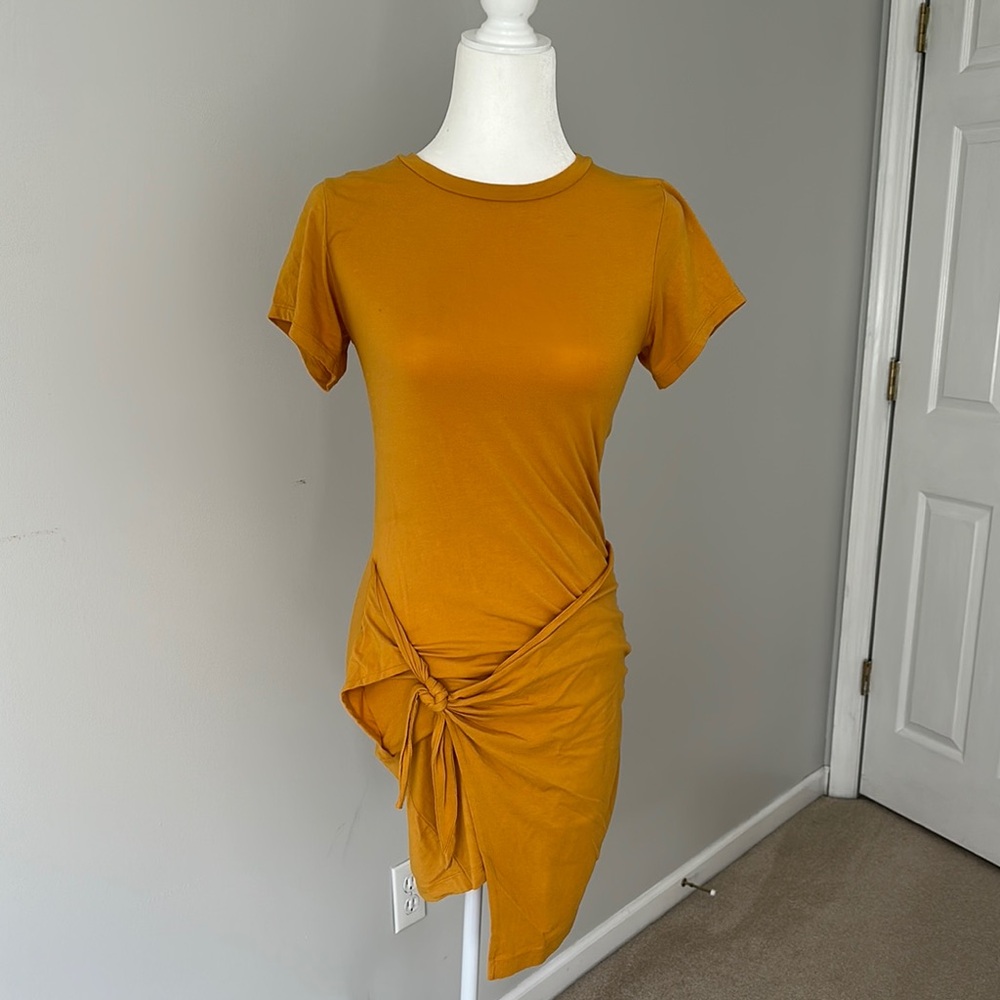 Elegant Mustard Knot Dress